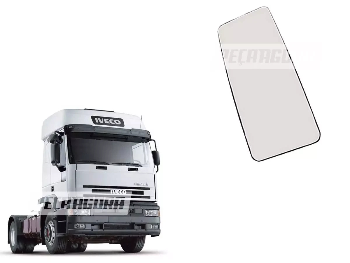 VIDRO ESPELHO RETROVISOR GRANDE LD PARA IVECO EUROTECH COM DESEMBACADOR (9319098