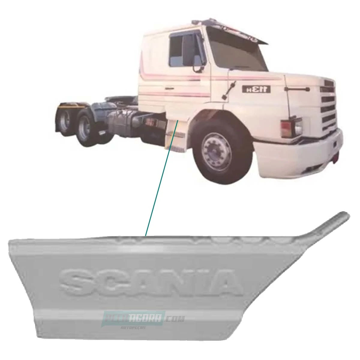 TAPA ESTRIBO PEGA CHINELO DIR PARA SCANIA T112 T113 BICUDO 1 DEGRAU - PLASTICO (