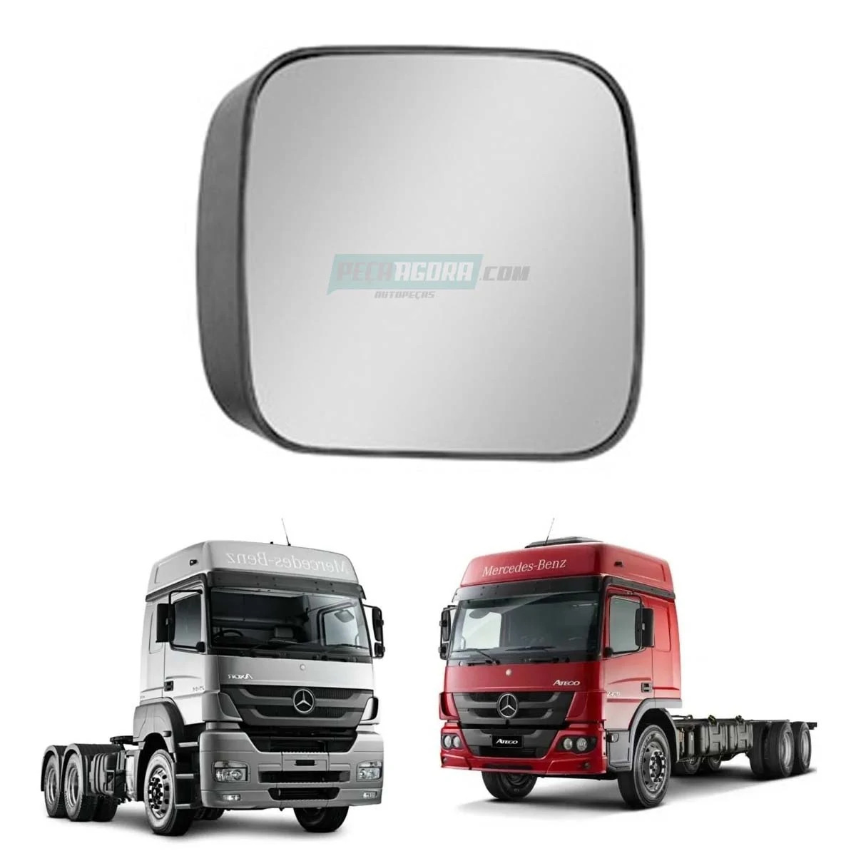 ESPELHO RETROVISOR AUXILIAR SEM DESEMBACADOR LE LD MB AXOR ATEGO 2007 A 2012 (00