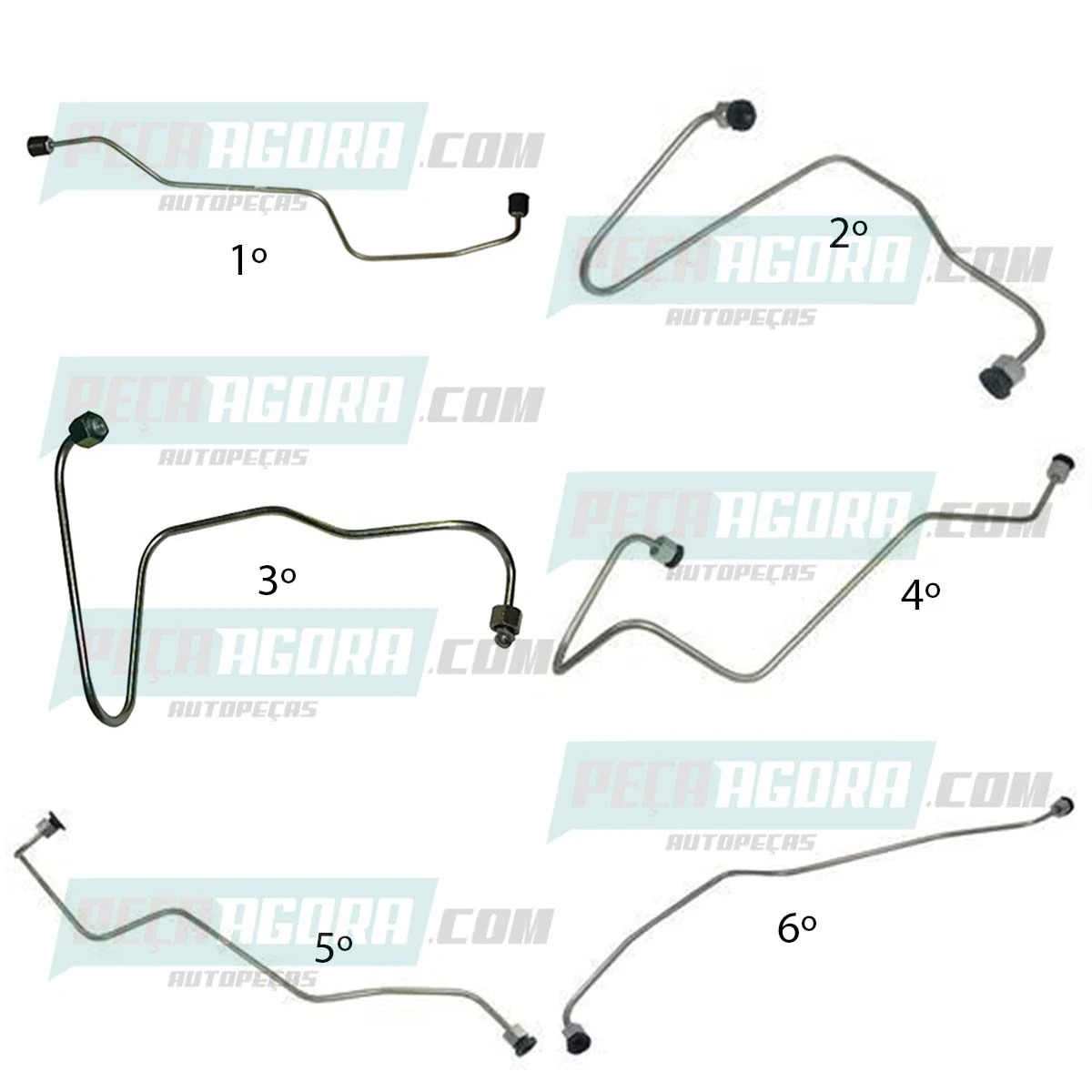 KIT 6 TUBO INJETOR FORD CARGO 814 F250 F1000 F4000 CUMMINS 4BT  (K.BF6T9A555A-BF