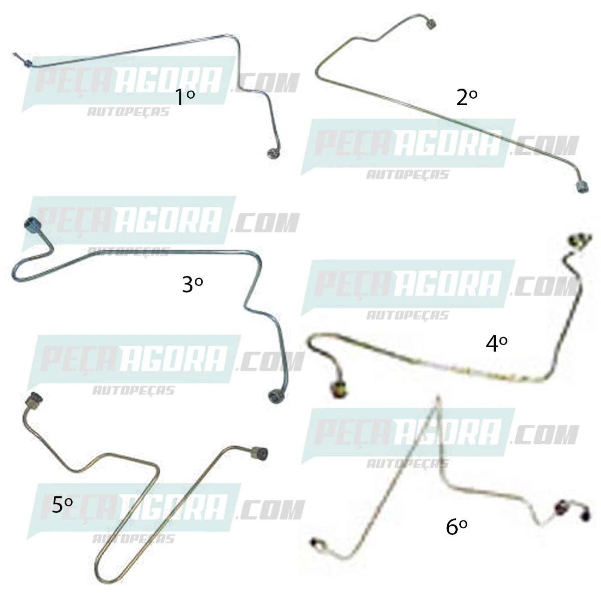 KIT 6 TUBOS INJETOR CILINDRO VW 11140 12140 14140 MWM 229 6 CILINDROS (K.T121303