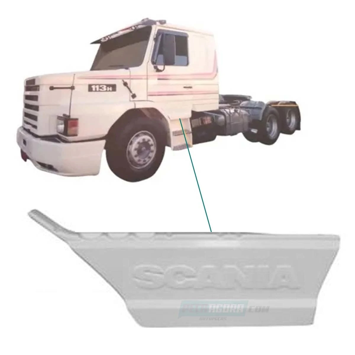 TAPA ESTRIBO PEGA CHINELO ESQ PARA SCANIA T112 T113 BICUDO 1 DEGRAU - PLASTICO (