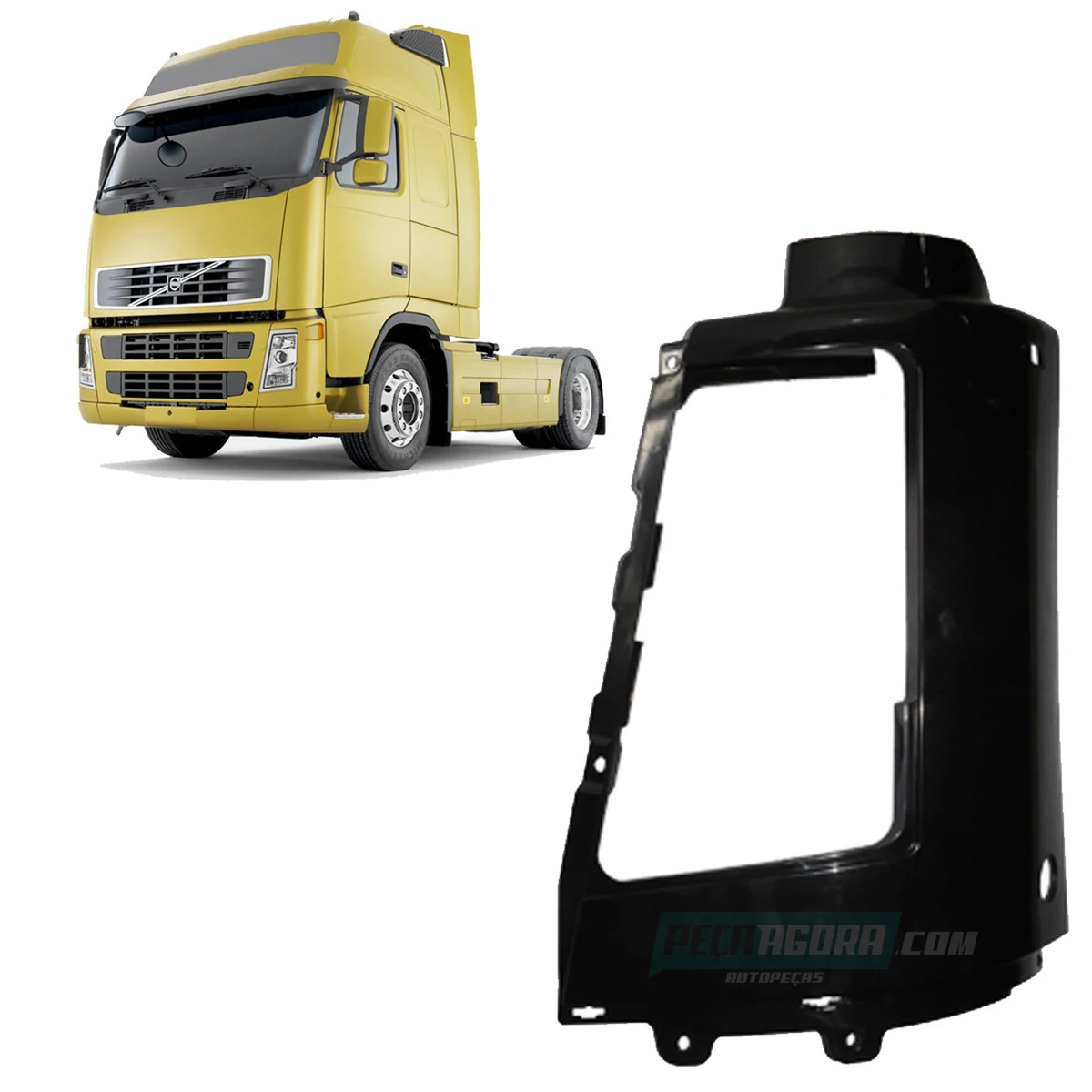 MOLDURA ACABAMENTO FAROL ESQ VOLVO FH FM 2004 A 2008 (20452886.)