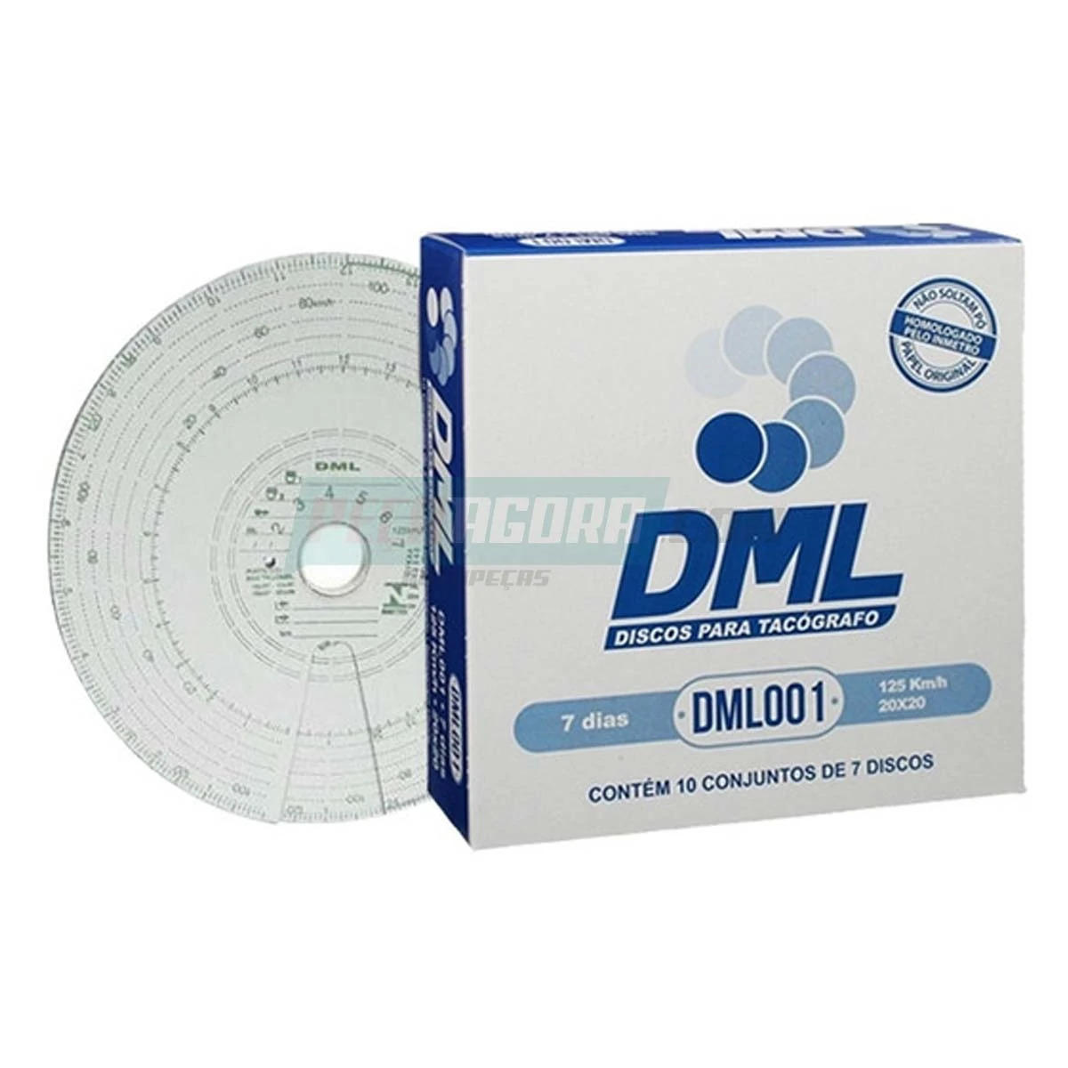 DISCO TACOGRAFO CAMINHÕES ONIBUS VANS SEMANAL 125 KM 20X20  (DML001)