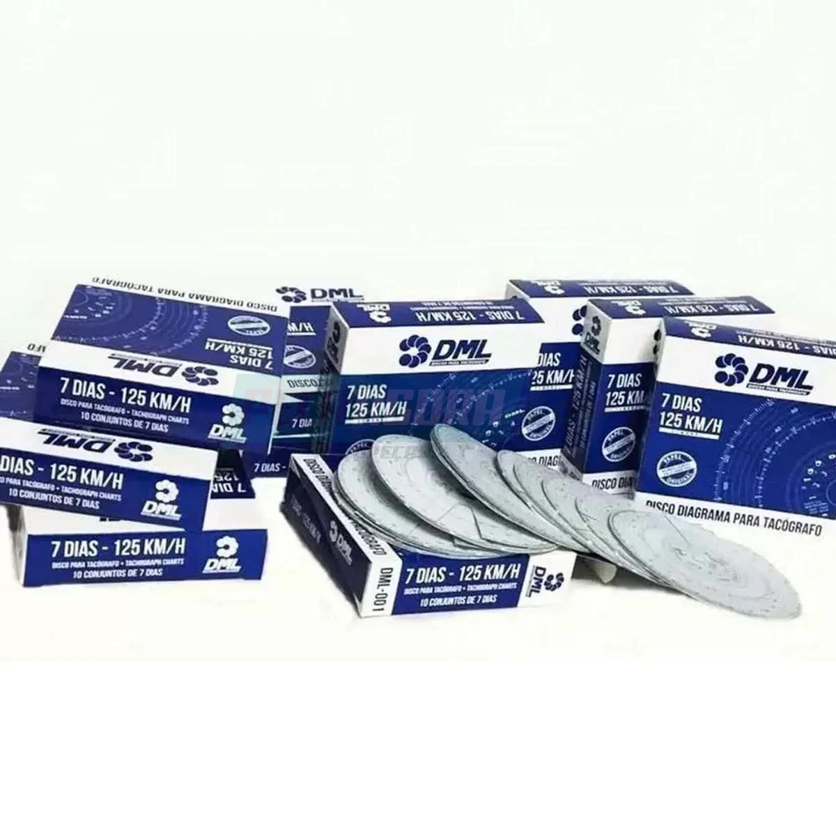 KIT 10 CAIXAS DISCO TACOGRAFO CAMINHÕES ONIBUS VANS SEMANAL 125 KM 20X20 (CX.DM