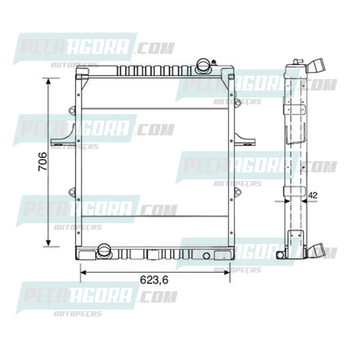 RADIADOR AGUA VW 14150 12180 14180 1999 2000 13180 15180 2000... 17180 EURO 3 20