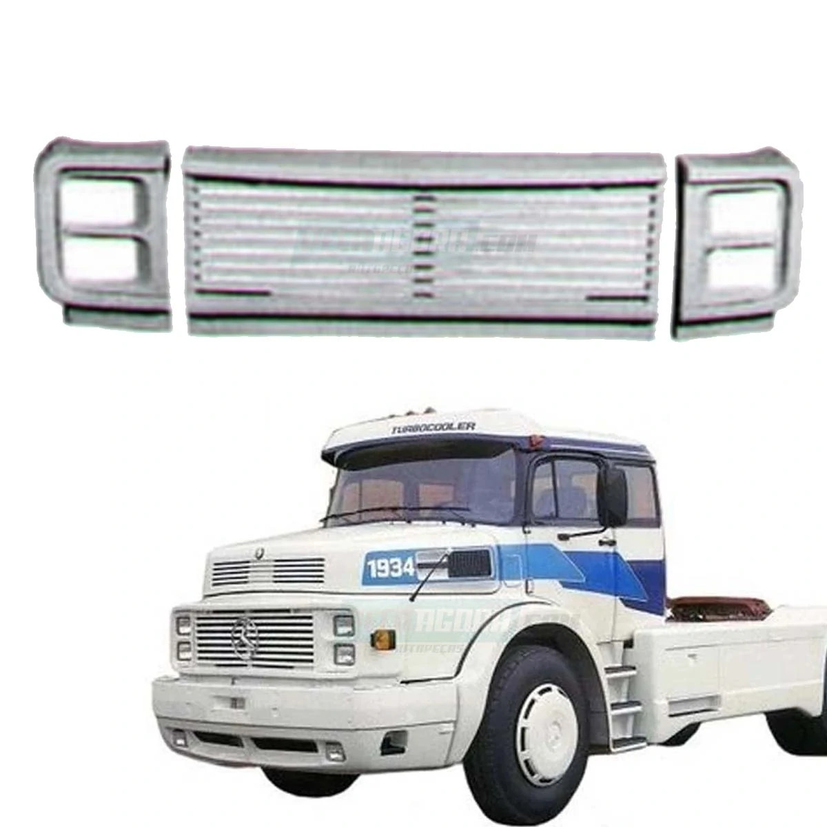 KIT GRADE FRONTAL COMPLETA FIBRA MB 1932 1933 1934 MERCEDES BENZ (AS2112BR)