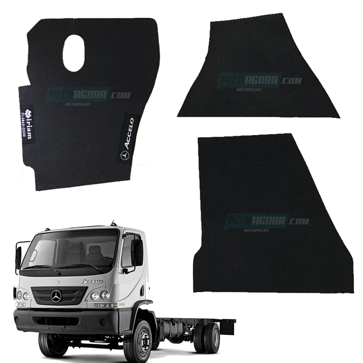 TAPETE MB ACCELO 2014 BORRACHA TEXTURIZADO 3 PECAS COM NOME COM LOGO MERCEDES BE