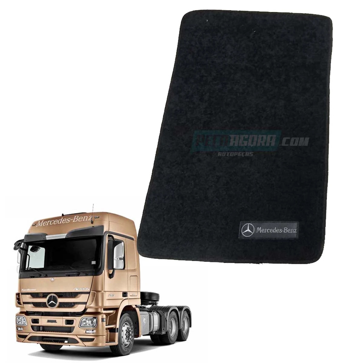 TAPETE CARPETE CARONA ORIGINAL MODELADO C/LOGO MB ACTROS PRETO PREMIUM (460009])