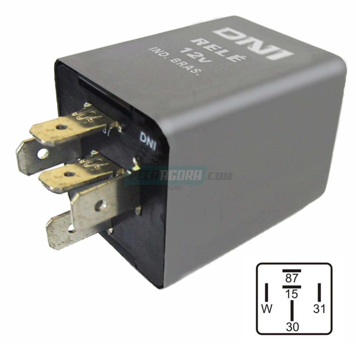 RELE FREIO MOTOR 12V MB CAMINHOES ONIBUS ROTACAO MOTOR 5 TERMINAIS SEM SUPORTE (