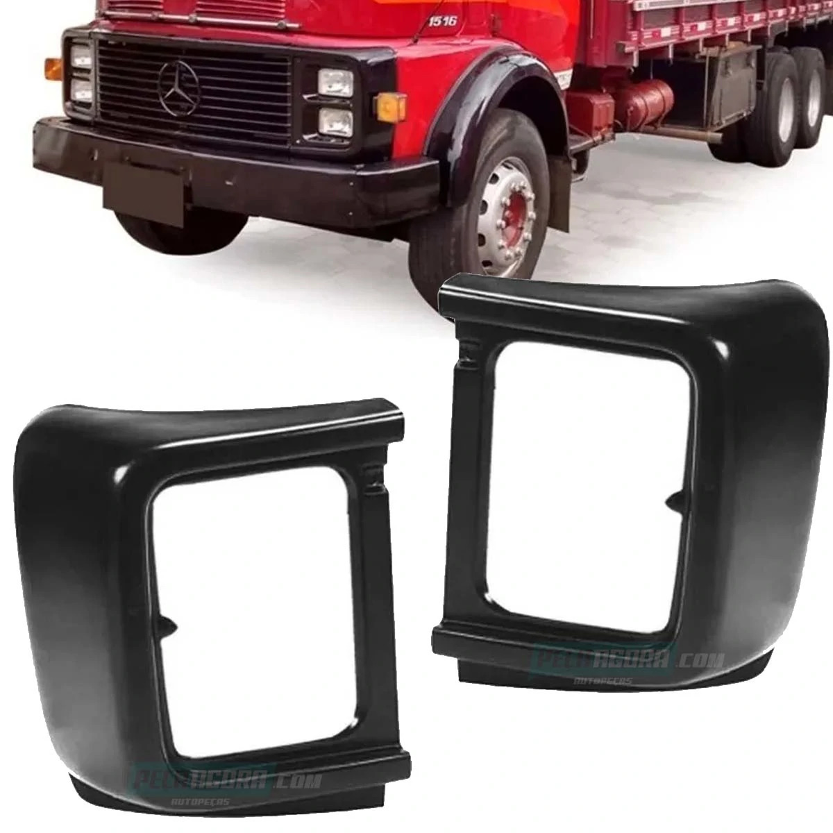 PAR BOJO FAROL MERCEDES 1113 MB LD LE DIREITO ESQUERDO FIBRA (K.3316989589-33169