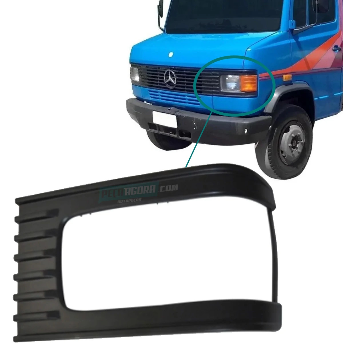 MOLDURA FAROL LE MB 709 710 912 914 MERCEDES BENZ (6706900089|)