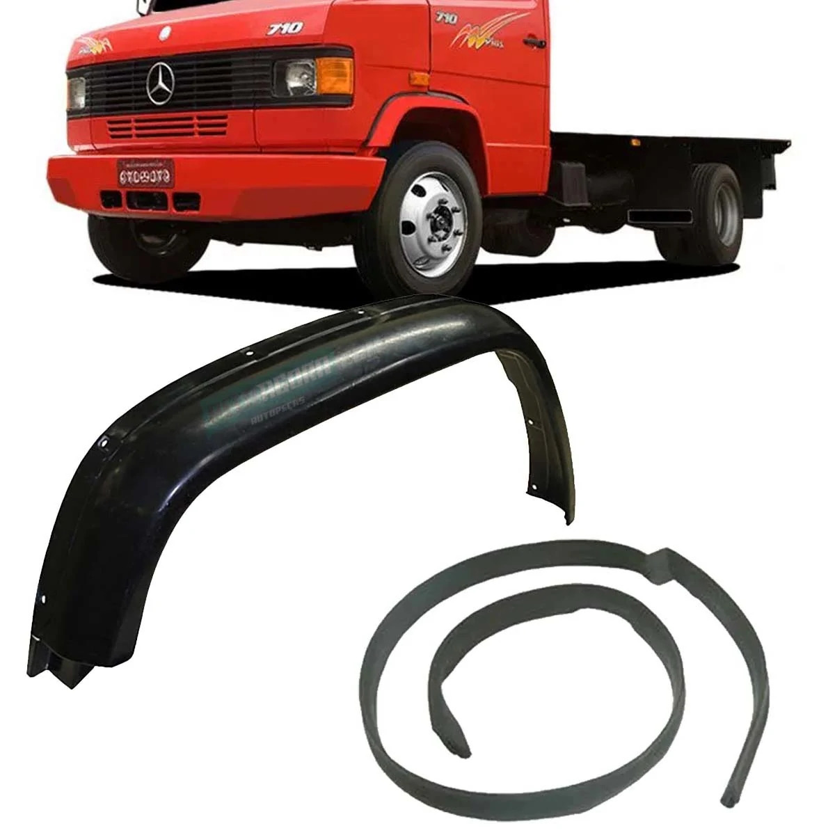 KIT PARALAMA + BORRACHA DEBRUM MB 709 710 912 914 FIBRA PRETO ESQUERDO (K.688987