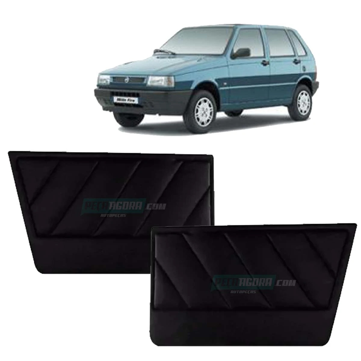 PAR FORRO PORTA DIANTEIRA UNO ELBA 4 PORTAS 85 A 2003 PRETO (M455008)