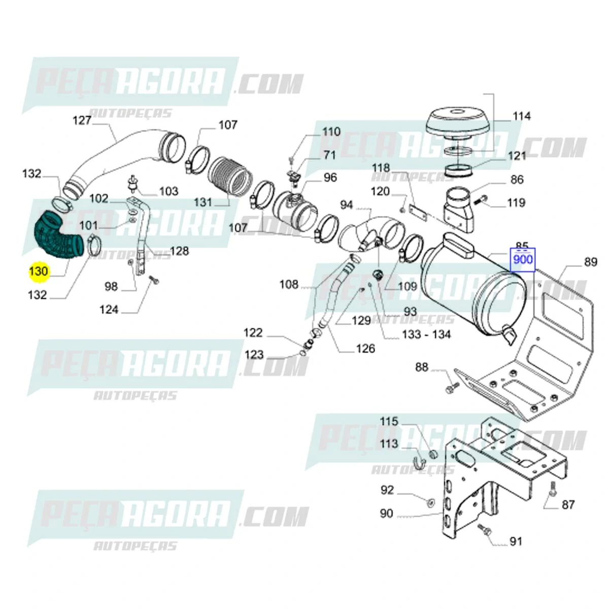 MANGUEIRA TUBULACAO FILTRO DE AR PARA IVECO VERTIS 90V18 130V19 TECTOR 170E21 15