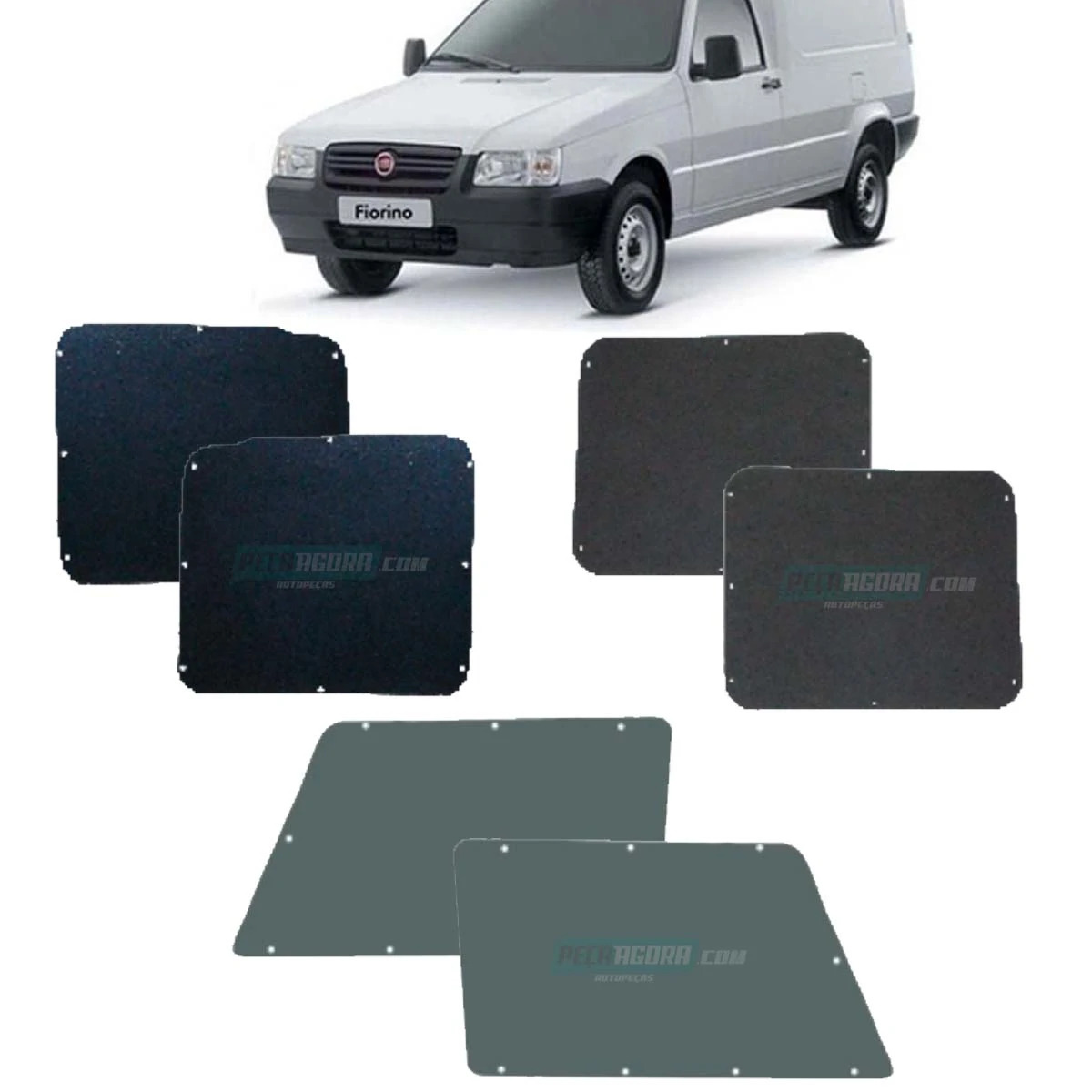 JOGO 6 PECAS FORRO PORTA TRASEIRA COMPLETA LONGA FIORINO FURGAO  (M456006)