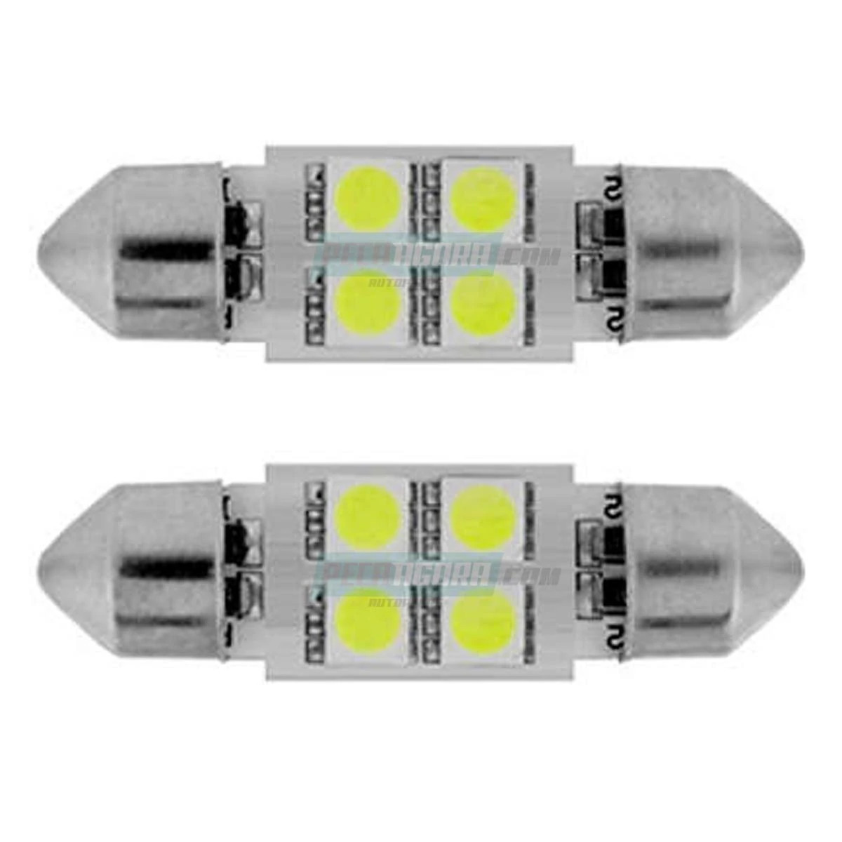 LAMPADA IMPORTADA LED TORPEDO 12V 04 LEDS 42MM VERMELHA (CX.435444**2)