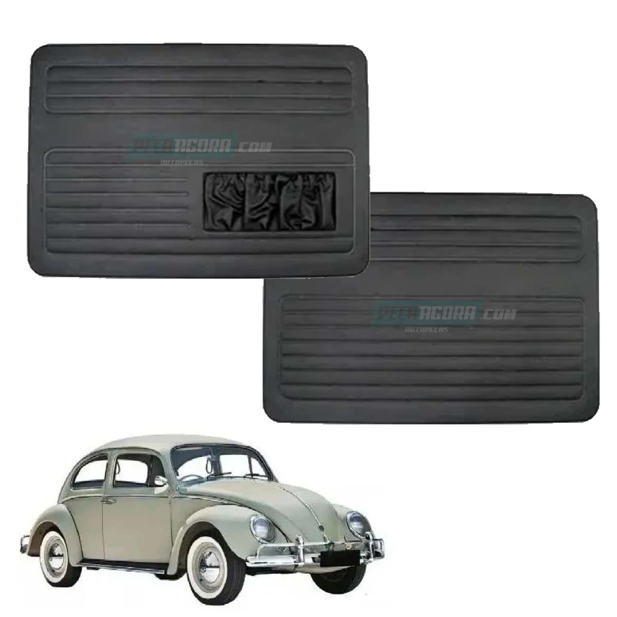 PAR FORRO PORTA FUSCA ATE 1977 NAPINHA COM BOLSA (M305029)