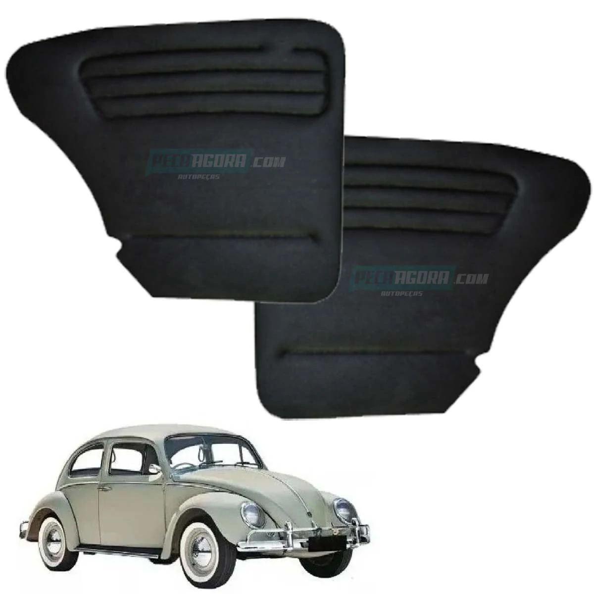 PAR FORRO LATERAL TRASEIRA PRETO VW FUSCA ATE 1977 (M305022)