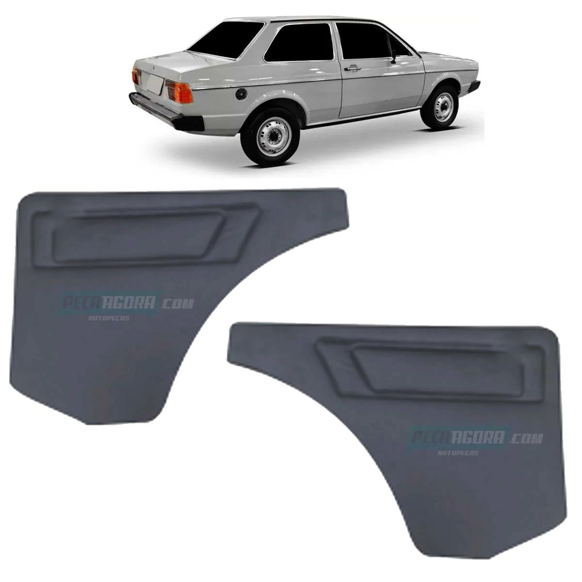 PAR FORRO LATERAL TRASEIRO PRETO VOYAGE QUADRADO DE 2 PORTAS (M320017)