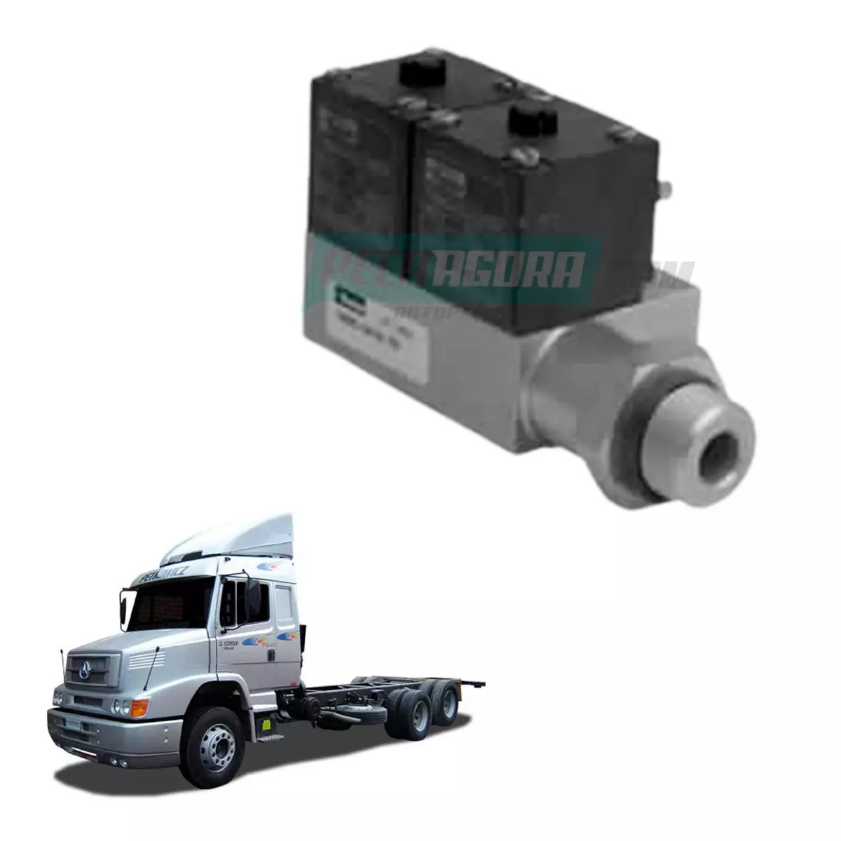 VALVULA SOLENOIDE FREIO MOTOR 12V MB L1620 1214C 1214K 1720 1723 1632 1634 1623 