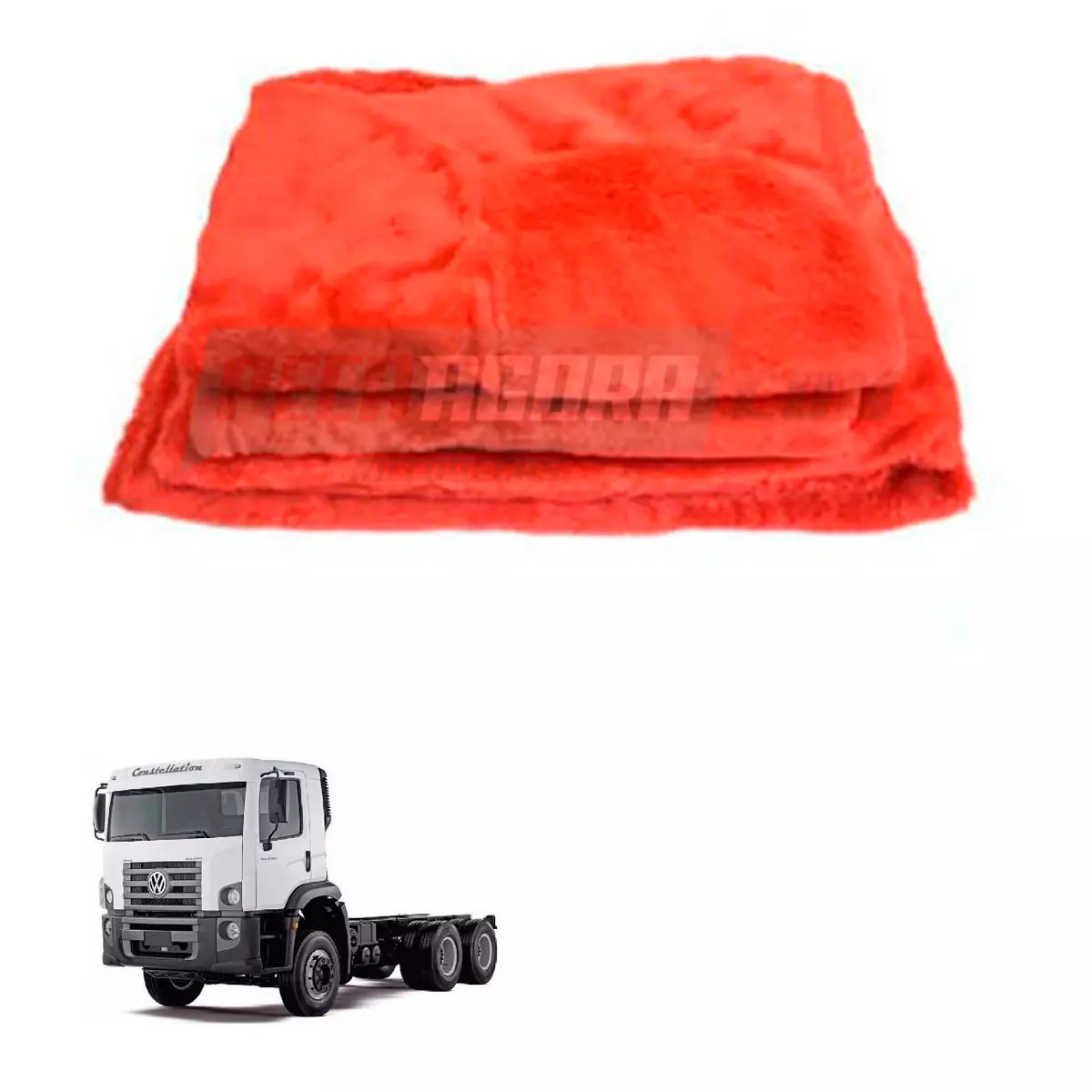 CAPA PELUCIA CHINIL CAMA VW CONSTELLATION 2009 (1 CORTE ) VERMELHA (437187)
