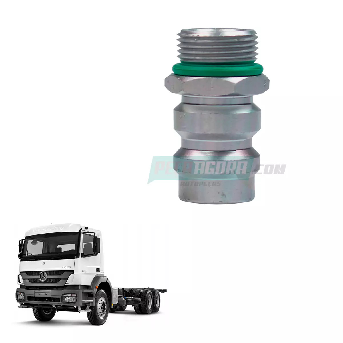 VALVULA ENGATE RAPIDO R134A M15X1 ALTA PRESSAO CAMINHAO MERCEDES BENZ AXOR (0018
