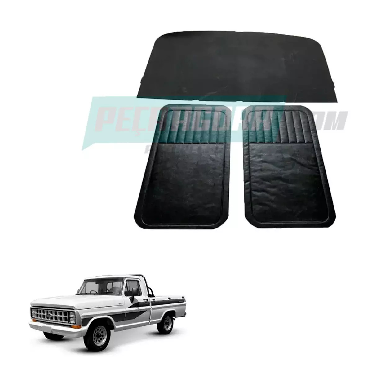 KIT FORRO TETO E PAR FORRO PORTA FORD F1000 F4000 - 1972 A 1992 - SEM FURO PRETO