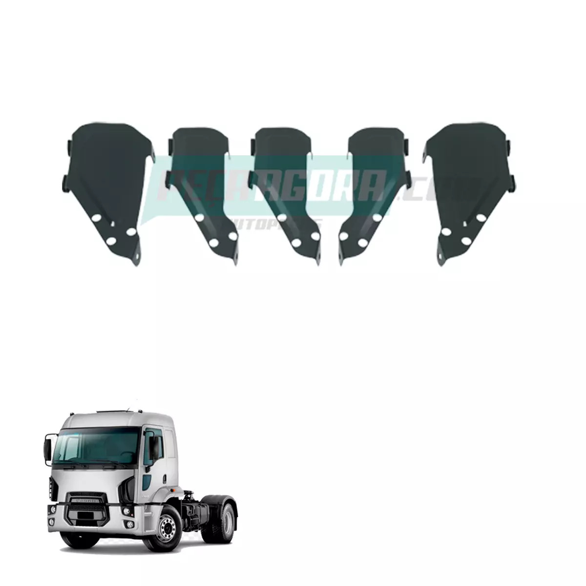 SUPORTE TAPA-SOL FORD CARGO 2012 TETO ALTO (KIT COM 5 PECAS) (433161)