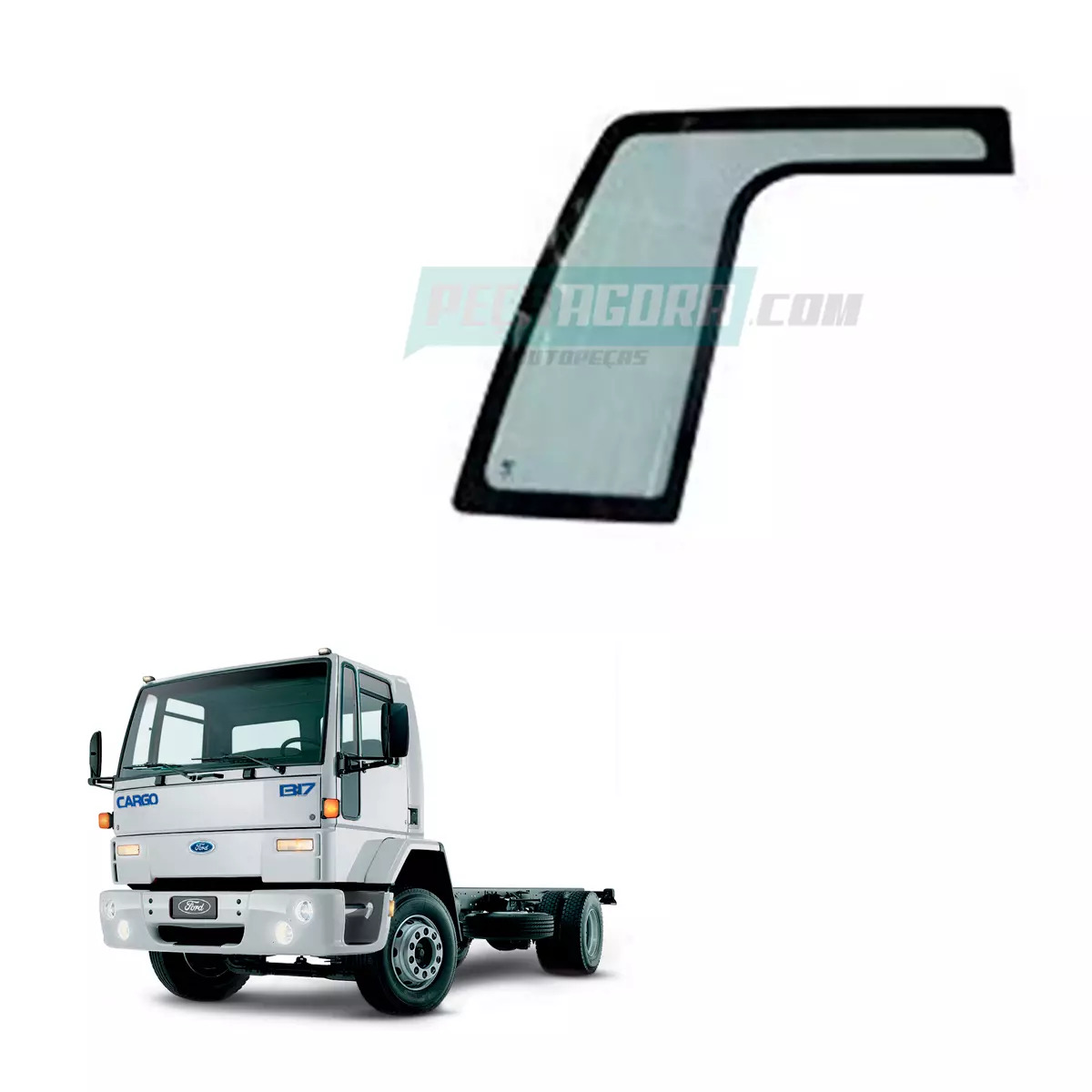 VIDRO FIXO SUPERIOR PORTA LE FORD NOVO CARGO 1317 4X2 1319 4X2 1517 4X2 1519 4X2
