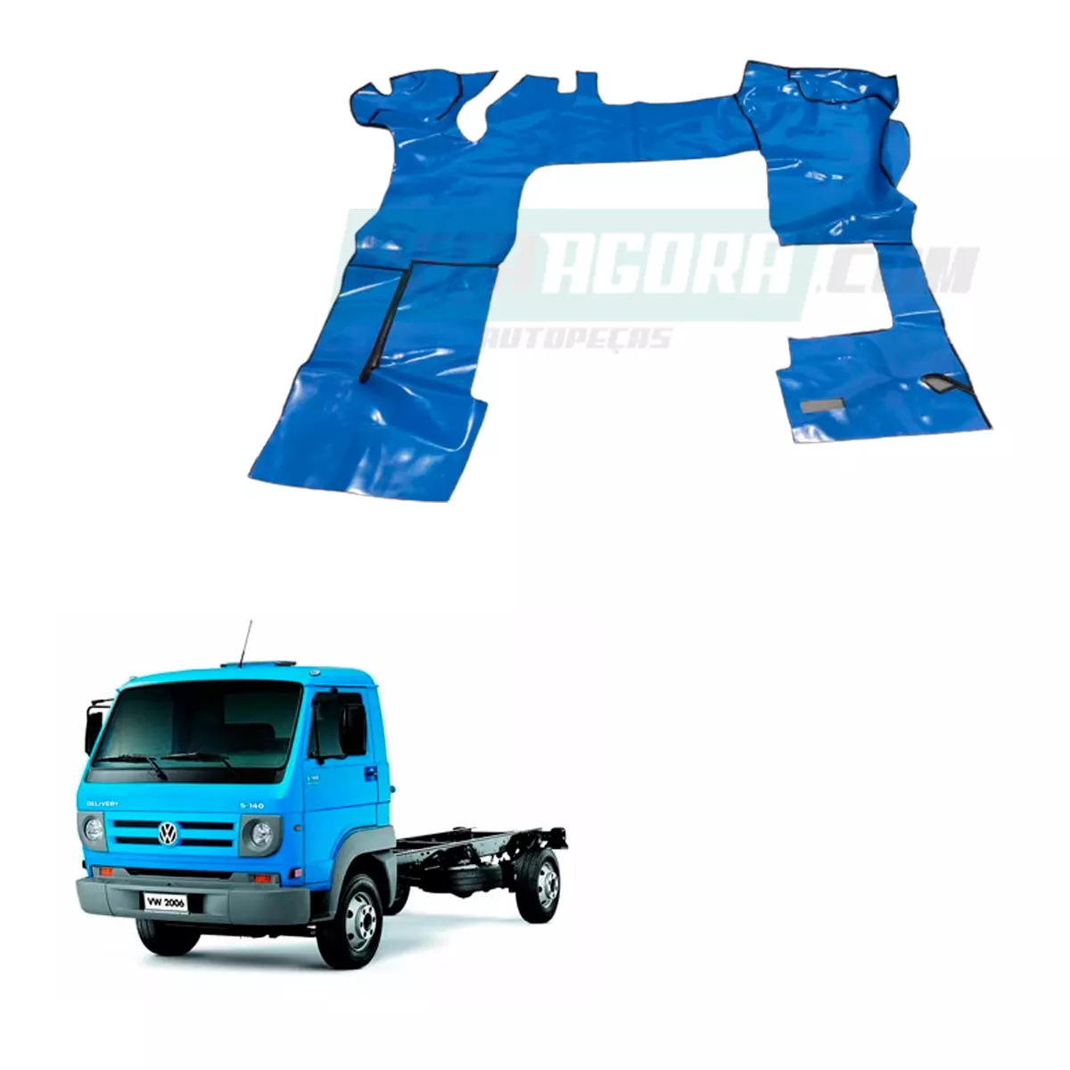 TAPETE VINIL VW DELIVERY 5140 8150 SEM CAPO AZUL (PUES347A)