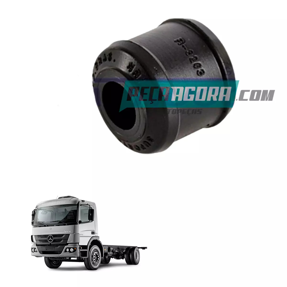 BUCHA BARRA ESTABILIZADORA DIANTEIRA TRASEIRA BIPARTIDA MB OH1519 ATEGO TODOS PO