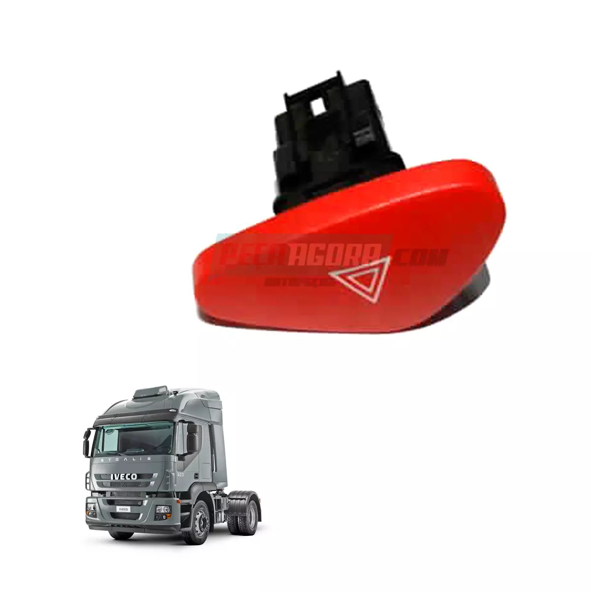BOTAO PISCA ALERTA IVECO STRALIS TRAKKER TECTOR CURSOR EUROCARGO (504097210)