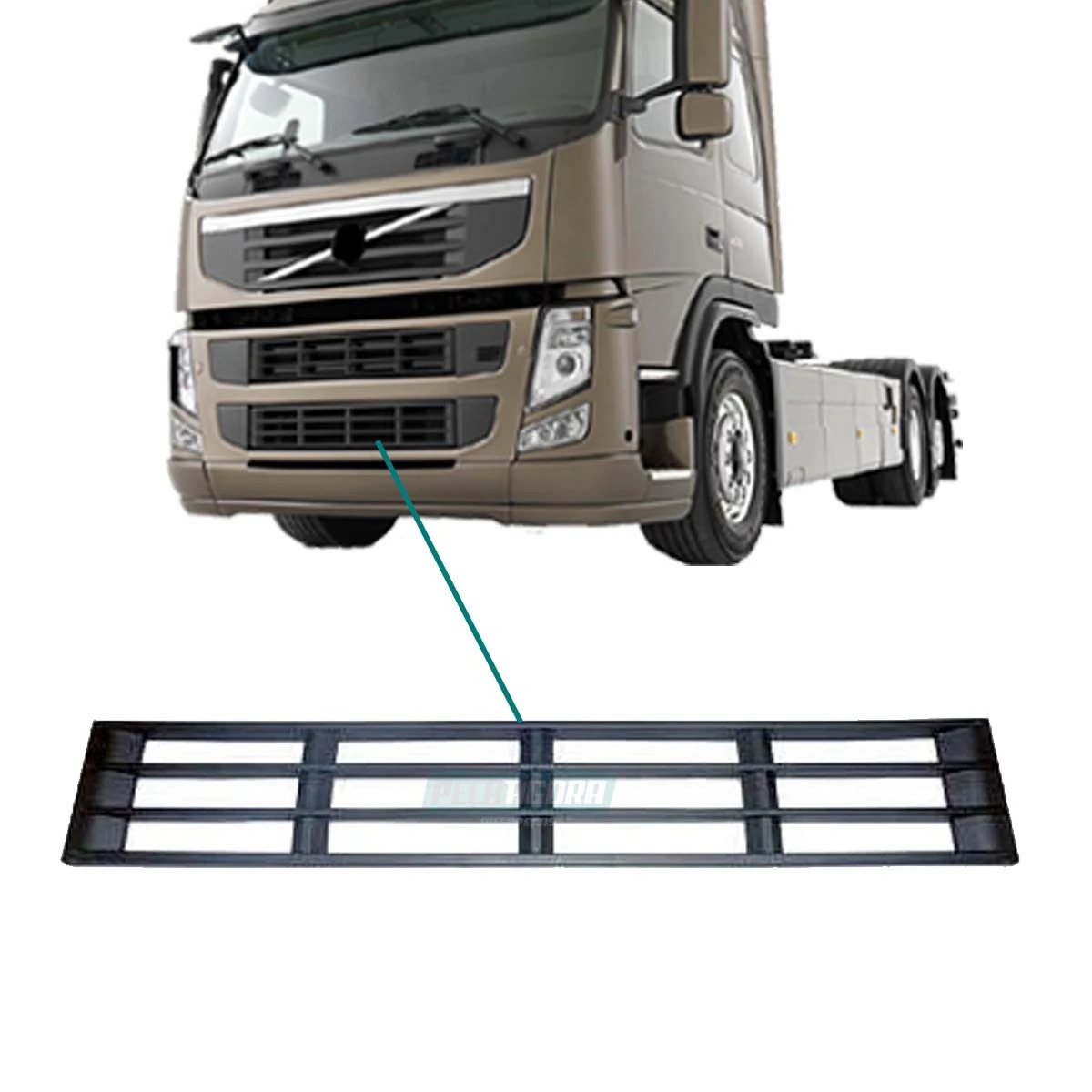 GRADE ESTRIBO FRONTAL VOLVO FH FM DE 2008 A 2014 - PLASTICO (82063513.)