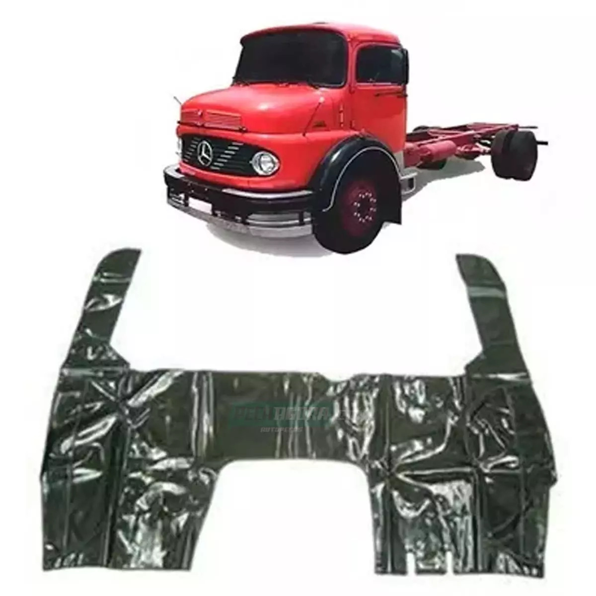 TAPETE VINIL PRETO CAMINHAO MB 1113 1313 1513 2013 2213 (PUES805P-3446848989)
