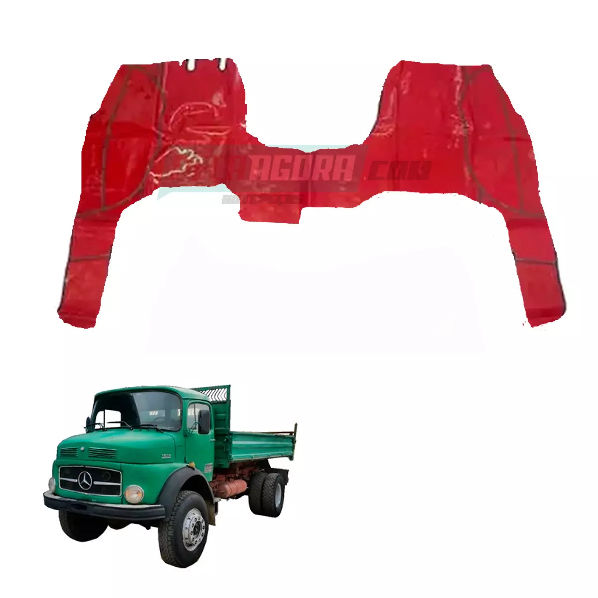 TAPETE VINIL CAMINHAO MB 1519 CABINE SIMPLES VERMELHO (PUES801V)