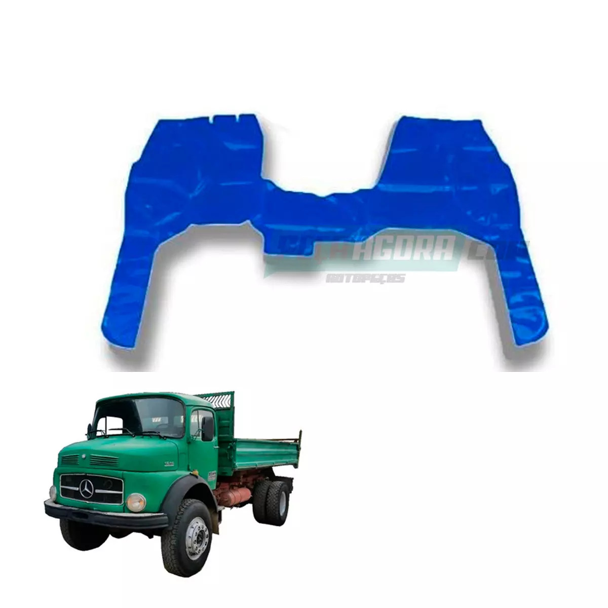 TAPETE VINIL CAMINHAO MB 1519 CABINE SIMPLES AZUL (PUES801A)