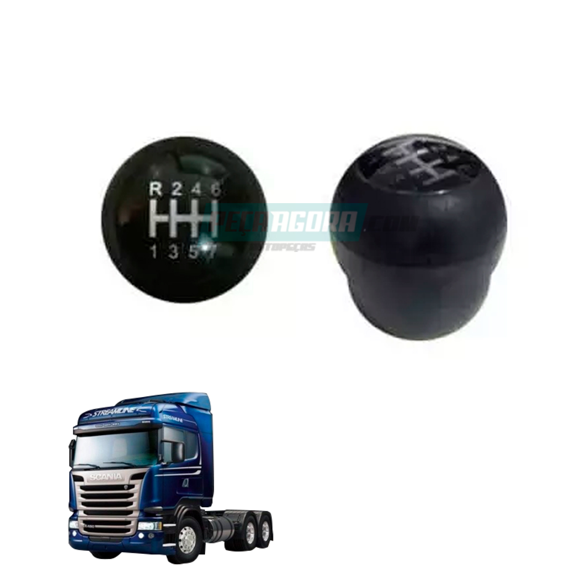 BOLA CAMBIO MANOPLA ALAVANCA PARA SCANIA 7 MARCHAS ONIBUS S3 E 4 (1527644.)