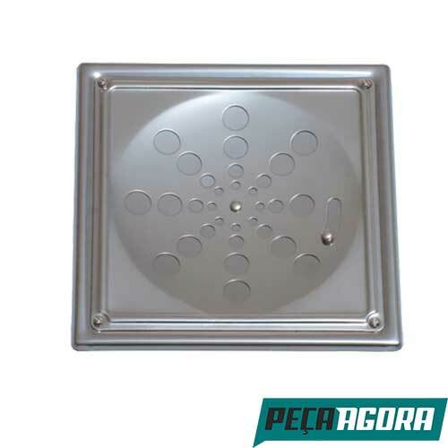 GRELHA BELLO BAGNO QUADRADA METAL COM CAIXILHO 10CM (13655CC)