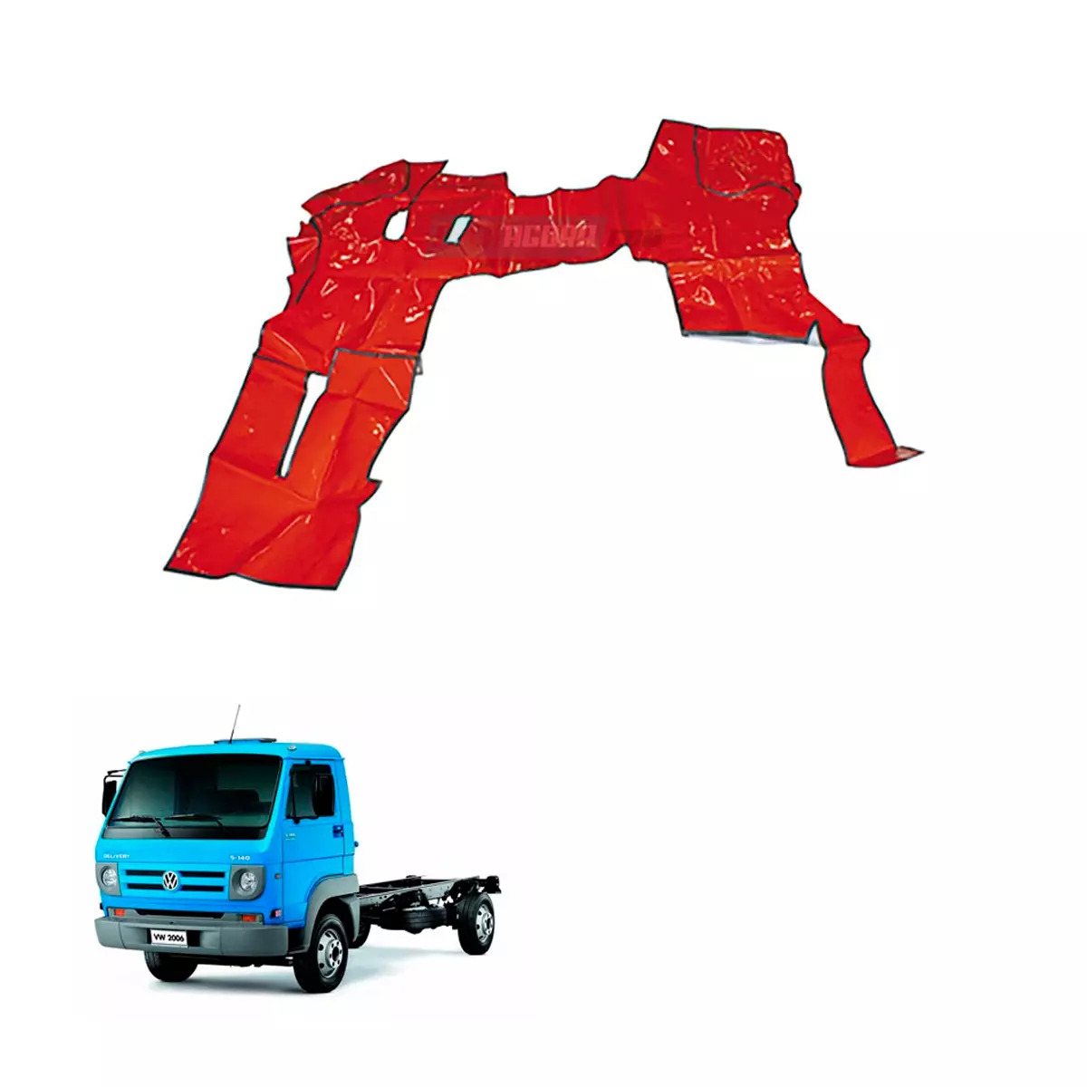 TAPETE VINIL VERMELHO VW 5140 DELIVERY SEM  CAPO (2P0863703V,)