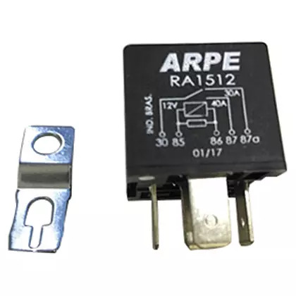 RELE AUXILIAR 12V 40 30A 5 TERMINAIS UNIVERSAL USO GERAL COM SUPORTE DE FIXACAO 