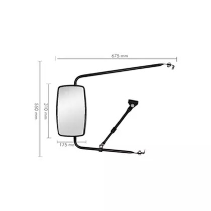 ESPELHO RETROVISOR COMPLETO LD/LE FORD F6000 F11000 F14000 - 1972 A 1992 UNITARI