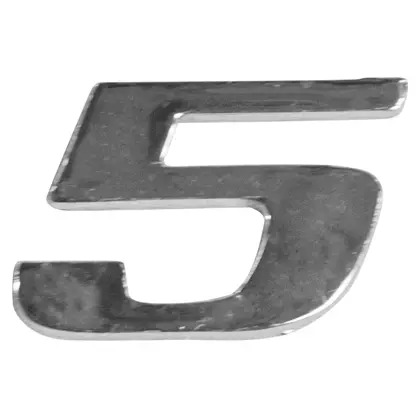 EMBLEMA NUMERO 5 CROMADO ATEGO AXOR (9438171614_)