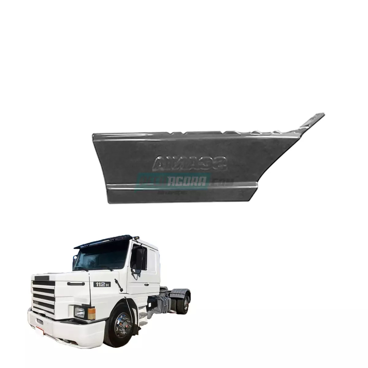 TAPA ESTRIBO PEGA CHINELO LADO DIREITO PARA SCANIA T112 T113 BICUDO 1 DEGRAU PLA