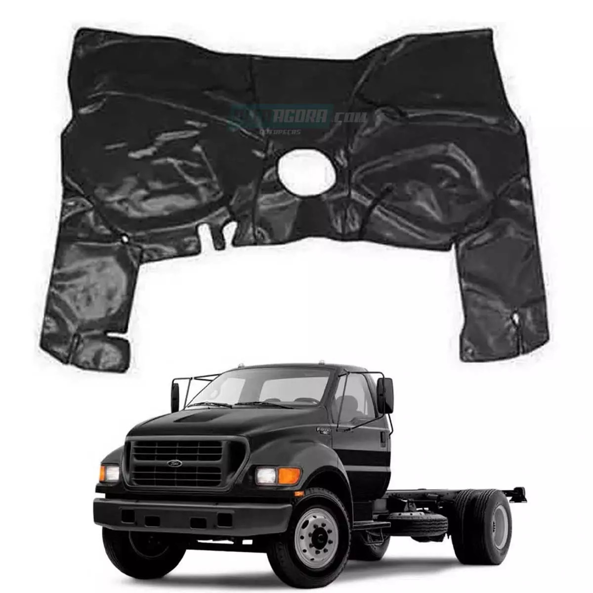 TAPETE VINIL PRETO FORD PITBULL F11000 F12000 99 A 05 (PUES239P)