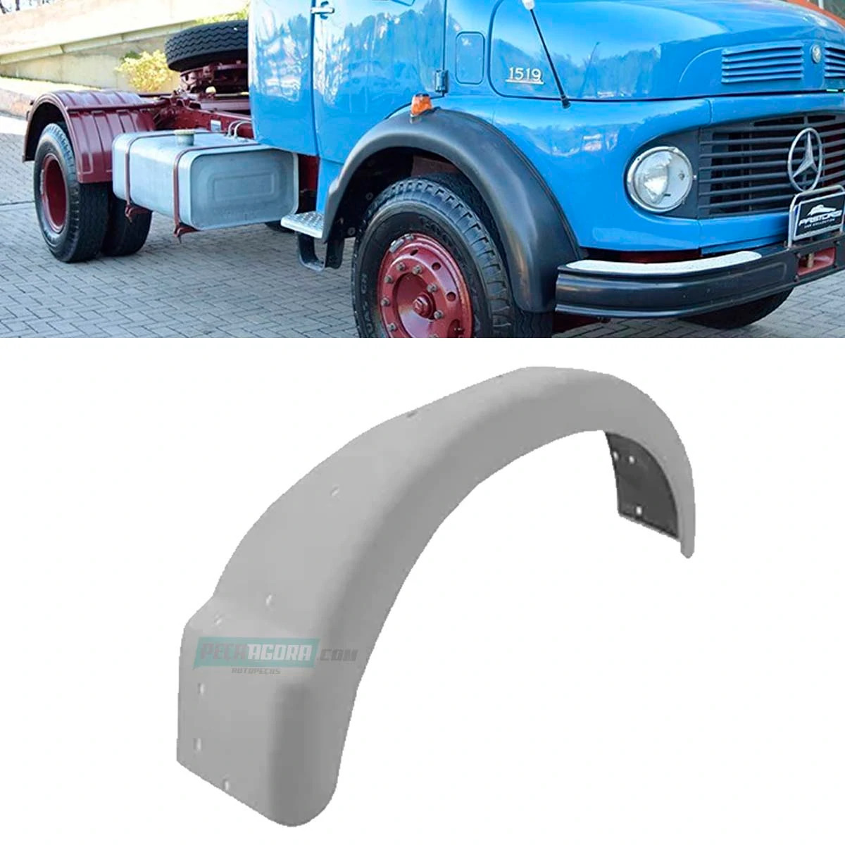 PARALAMA FIBRA DIREITO CABINE MB 1519 1525 FIBRA SEM BASE LANTERNA (3448810903-AS1219BR)