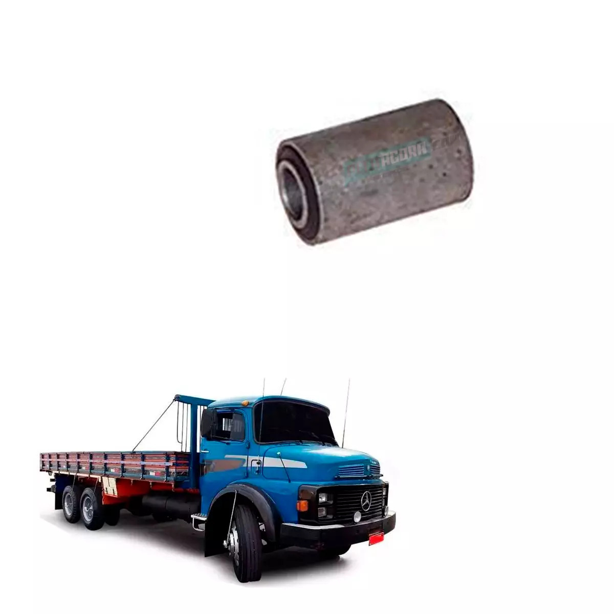 BUCHA FEIXE MOLA CABINE POLIURETANO MB 1113 1513 1313 2013 (0009883610)