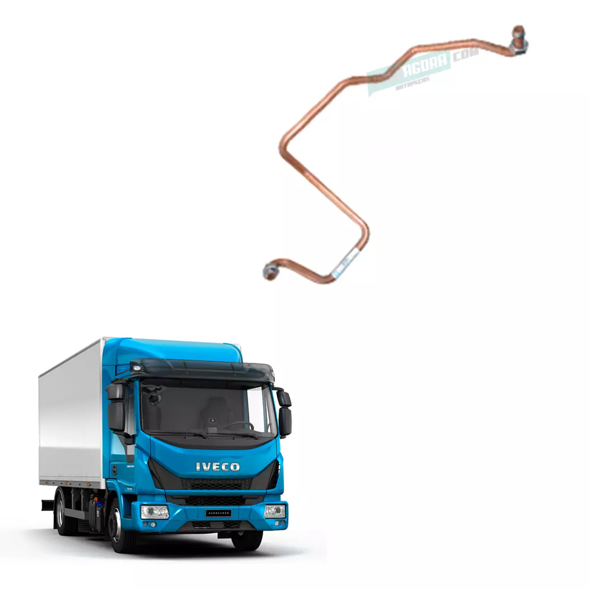 TUBO COMPRESSOR AR LATERAL LADO ESQ MOTOR PARA IVECO EUROCARGO TECTOR EURO 3 (50