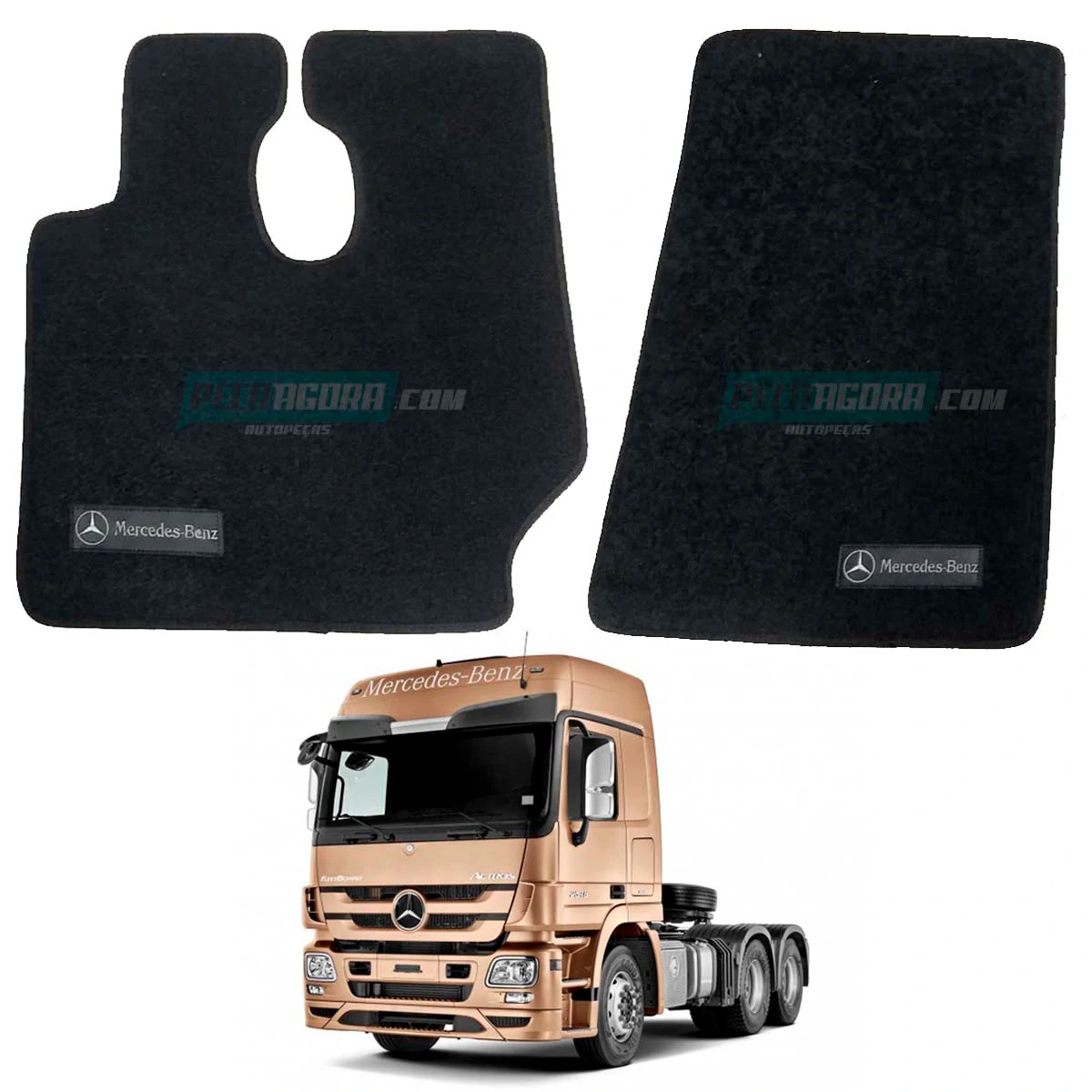 TAPETE CARPETE CARONA ORIGINAL MODELADO C/LOGO DAF PRETO PREMIUM (460012])