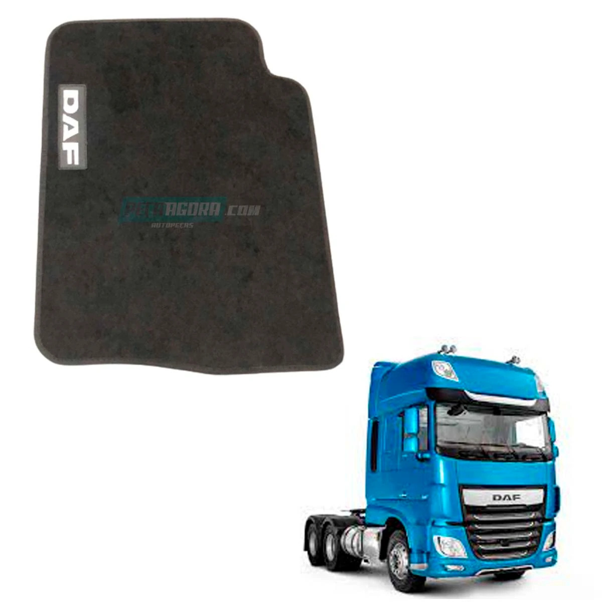 TAPETE CARPETE MOTORISTA ORIGINAL MODELADO C/LOGO DAF PRETO (460226])